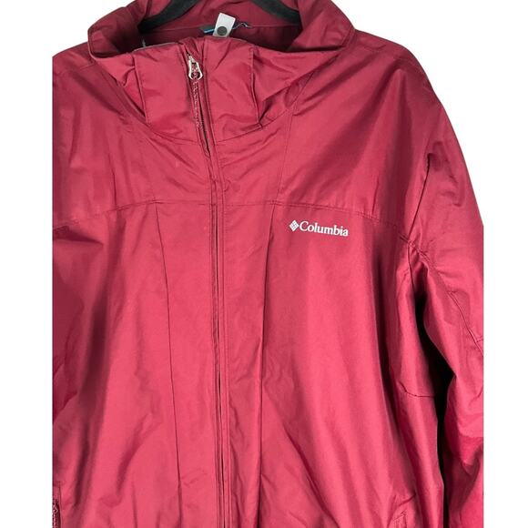 Columbia Omni-Heat Interchange Size 3X Burgundy Rain Jacket Light Weight - Picture 3 of 12